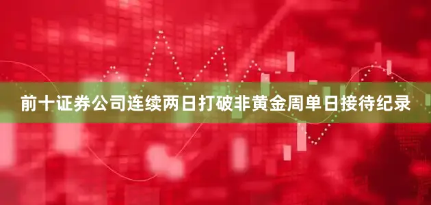 前十证券公司连续两日打破非黄金周单日接待纪录