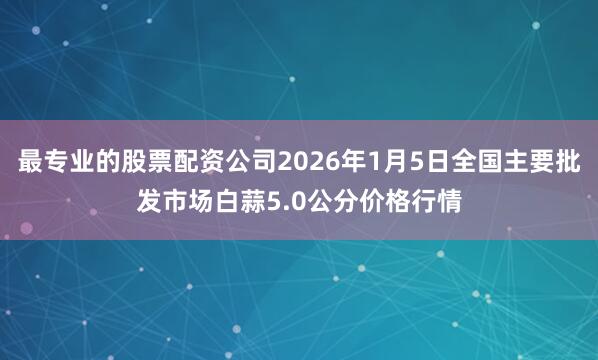 最专业的股票配资公司2026年1月5日全国主要批发市场白蒜5.0公分价格行情